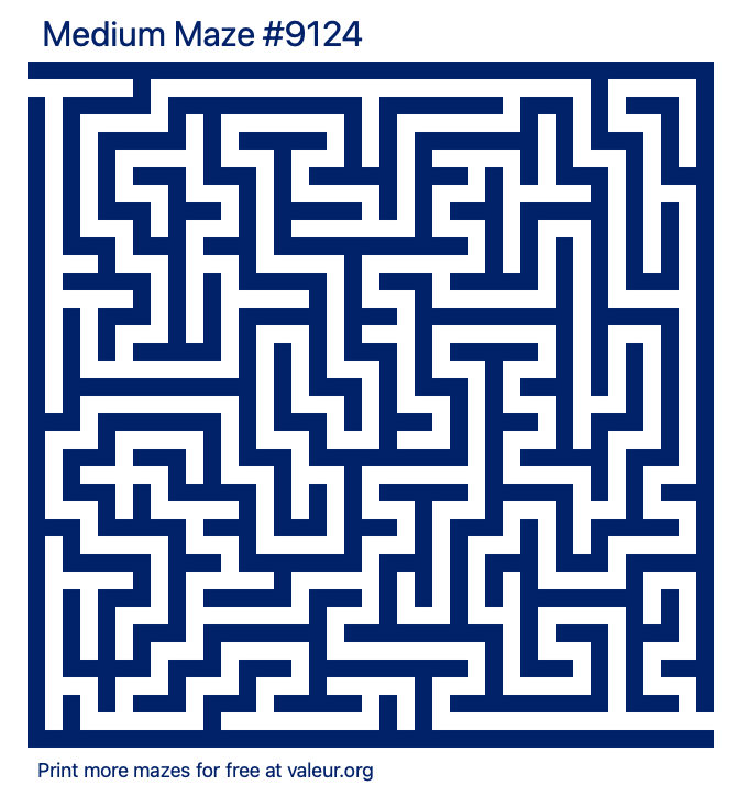 Free Printable Medium Maze number 9124