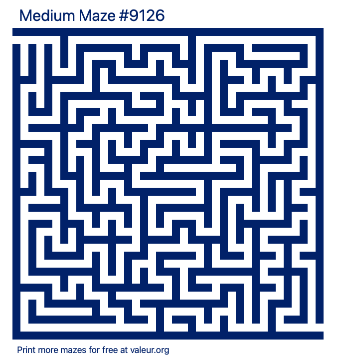 Free Printable Medium Maze number 9126