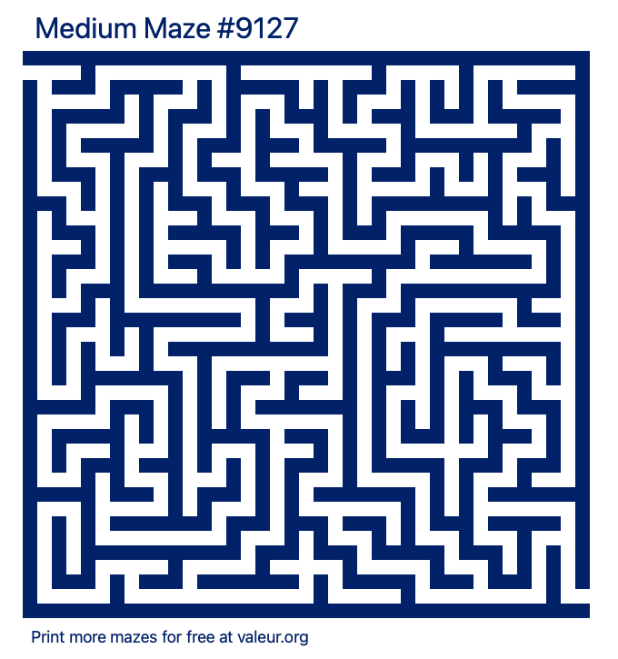 Free Printable Medium Maze number 9127