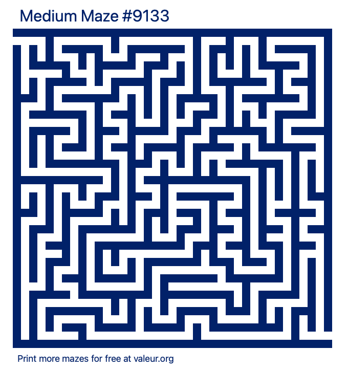 Free Printable Medium Maze number 9133