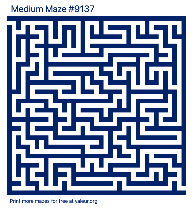 Free Printable Medium Maze number 9137