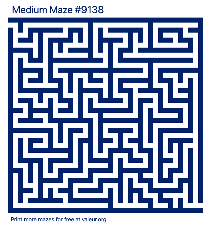 Free Printable Medium Maze number 9138