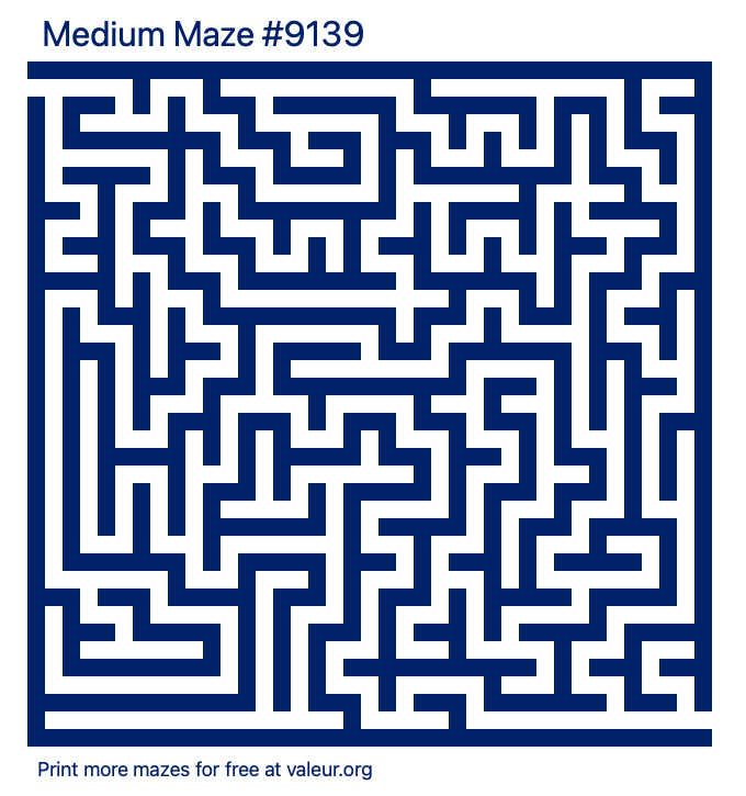 Free Printable Medium Maze number 9139