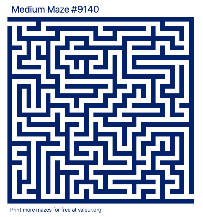 Free Printable Medium Maze number 9140