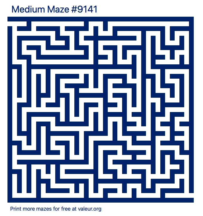 Free Printable Medium Maze number 9141