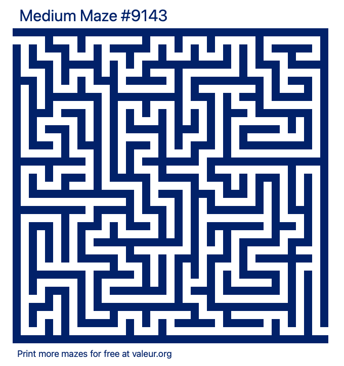 Free Printable Medium Maze number 9143
