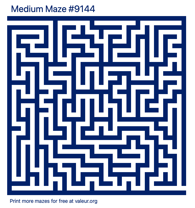 Free Printable Medium Maze number 9144