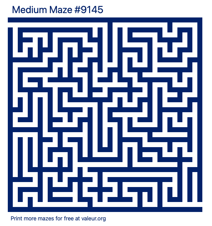 Free Printable Medium Maze number 9145