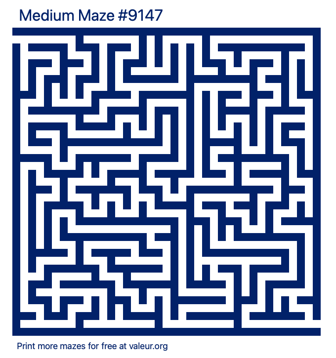 Free Printable Medium Maze number 9147