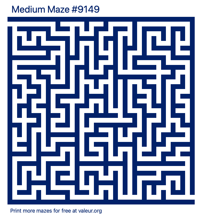 Free Printable Medium Maze number 9149