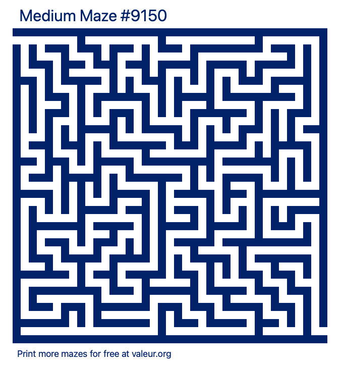 Free Printable Medium Maze number 9150