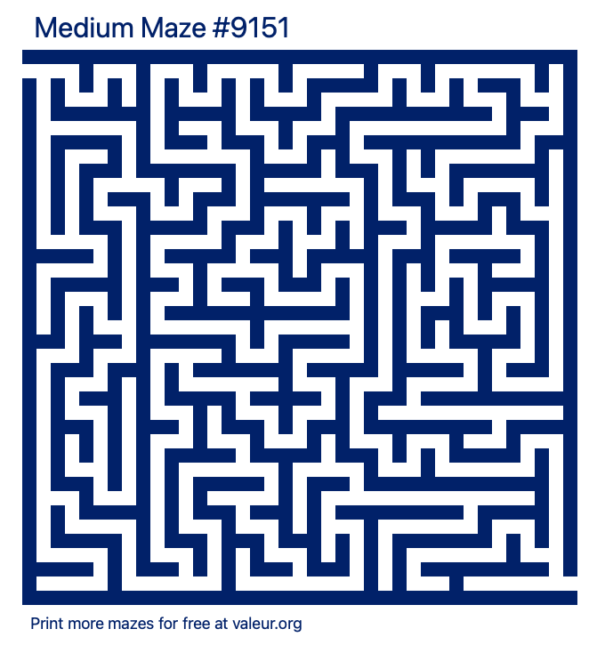 Free Printable Medium Maze number 9151
