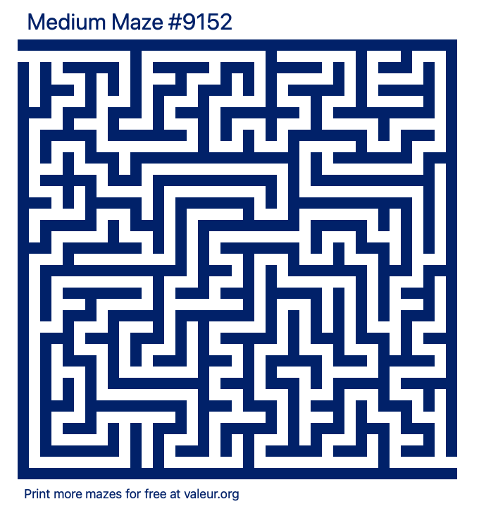 Free Printable Medium Maze number 9152