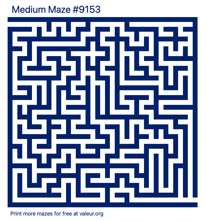 Free Printable Medium Maze number 9153