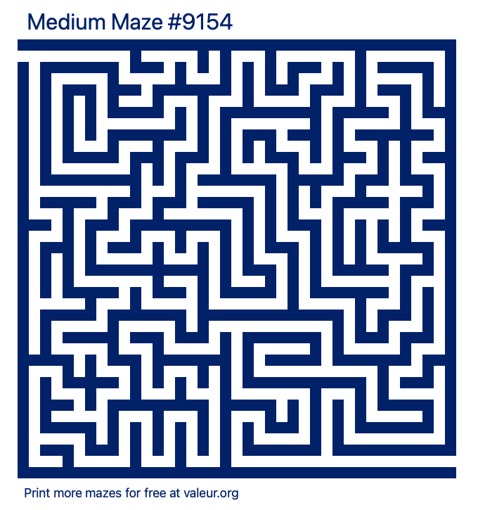 Free Printable Medium Maze number 9154
