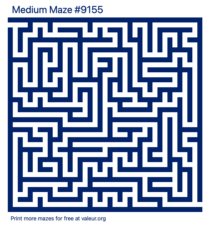 Free Printable Medium Maze number 9155