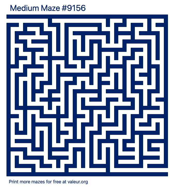 Free Printable Medium Maze number 9156