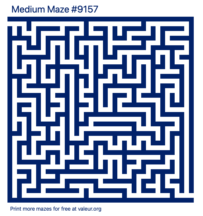 Free Printable Medium Maze number 9157