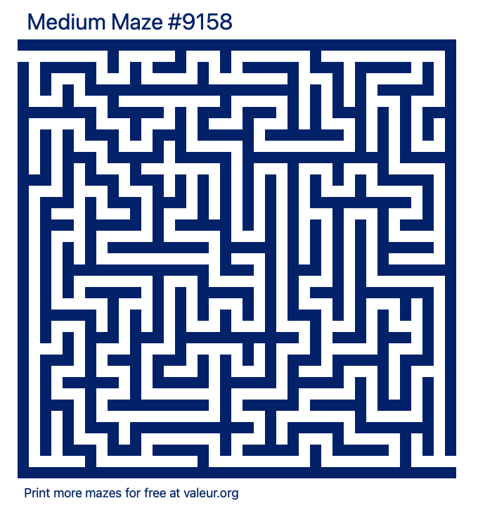 Free Printable Medium Maze number 9158
