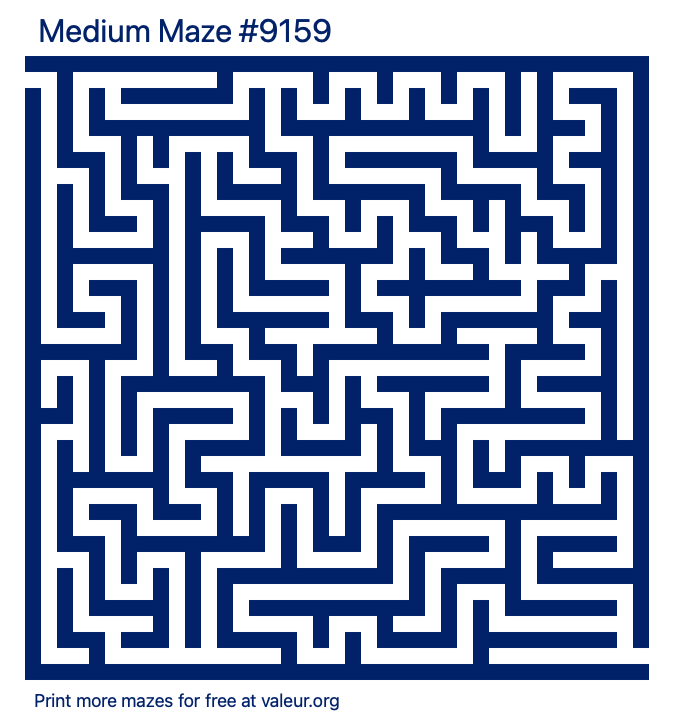 Free Printable Medium Maze number 9159