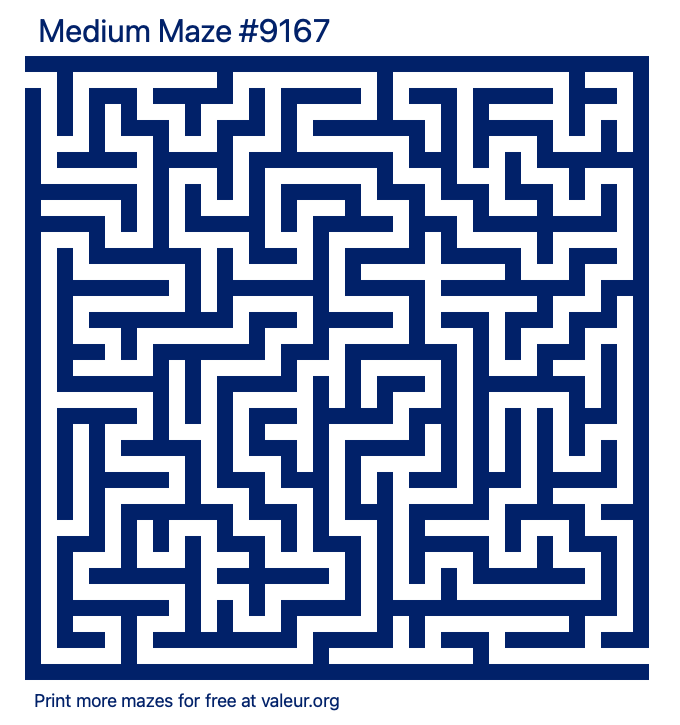 Free Printable Medium Maze number 9167