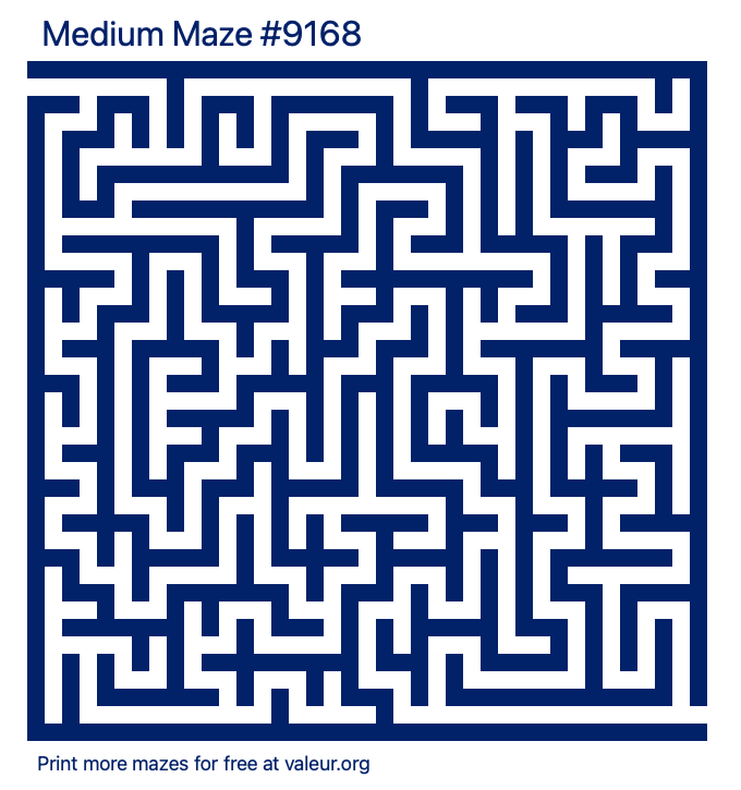 Free Printable Medium Maze number 9168