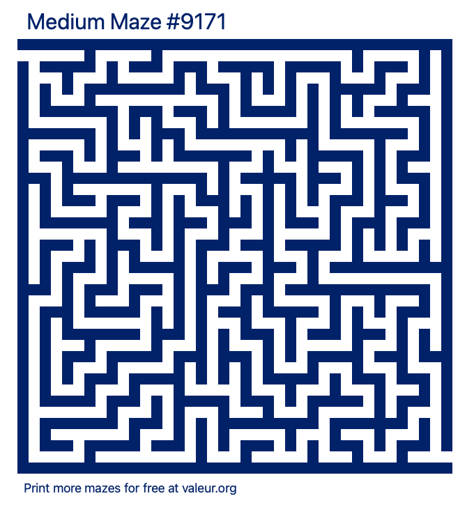 Free Printable Medium Maze number 9171