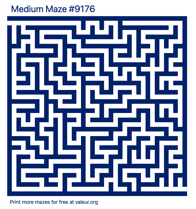 Free Printable Medium Maze number 9176