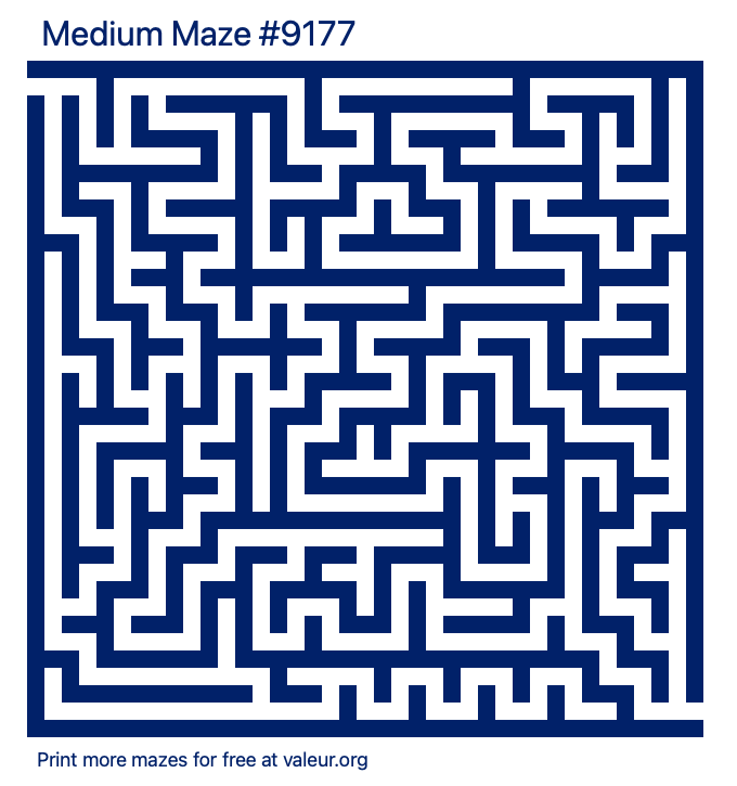 Free Printable Medium Maze number 9177
