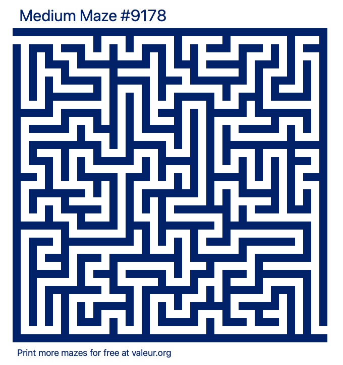 Free Printable Medium Maze number 9178