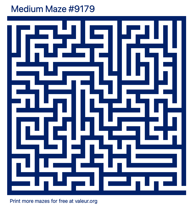 Free Printable Medium Maze number 9179