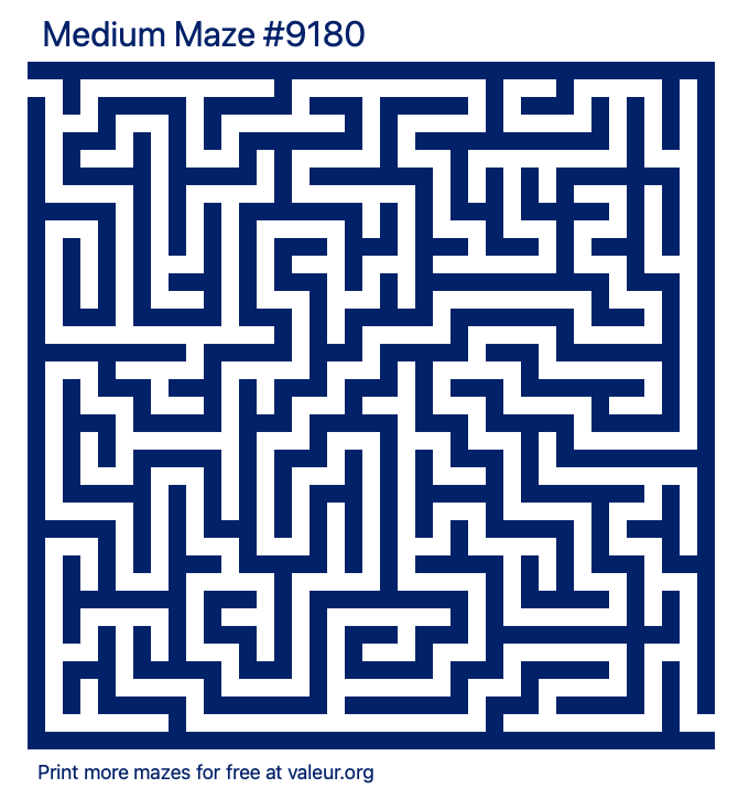 Free Printable Medium Maze number 9180
