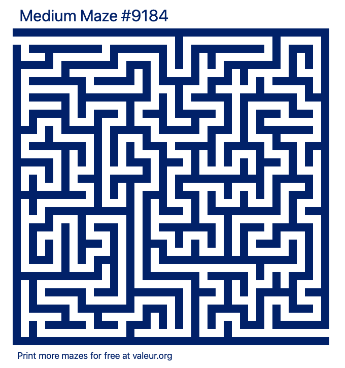 Free Printable Medium Maze number 9184