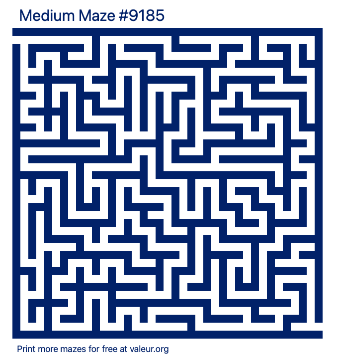 Free Printable Medium Maze number 9185