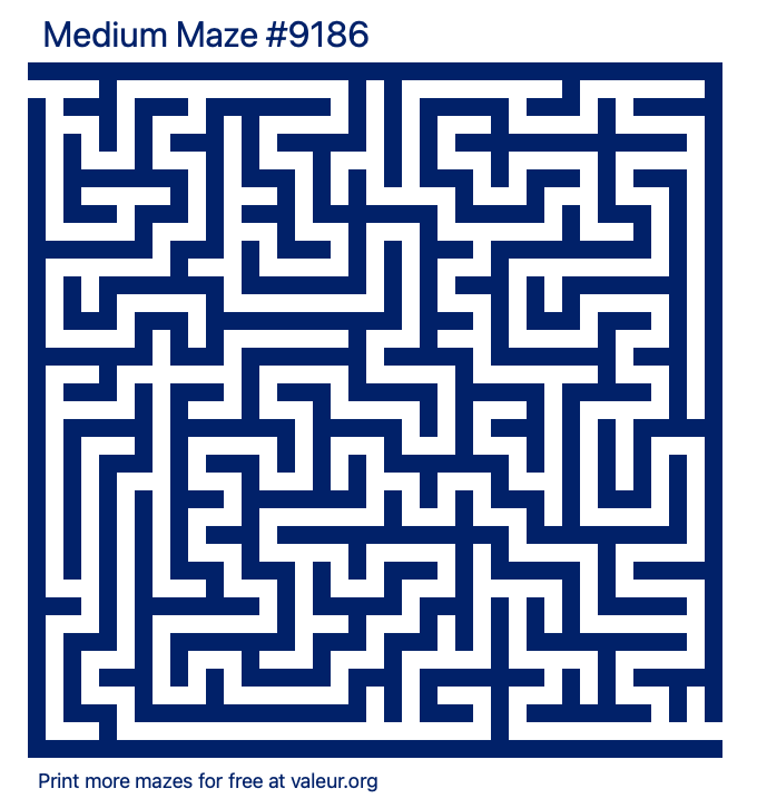 Free Printable Medium Maze number 9186