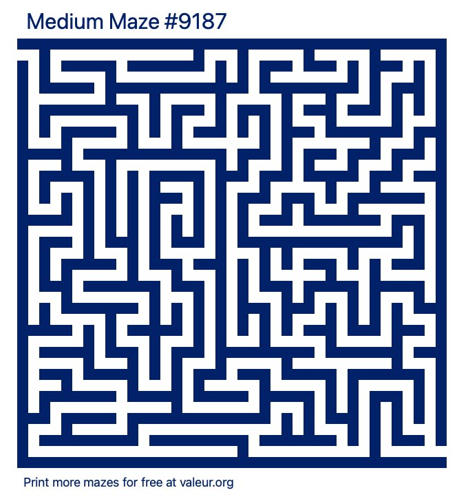 Free Printable Medium Maze number 9187
