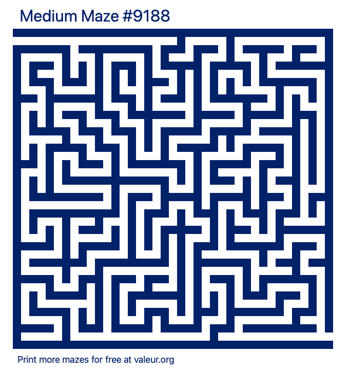 Free Printable Medium Maze number 9188