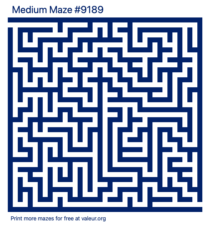 Free Printable Medium Maze number 9189