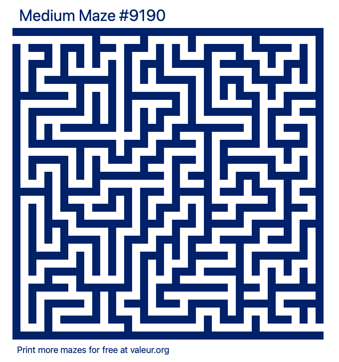 Free Printable Medium Maze number 9190