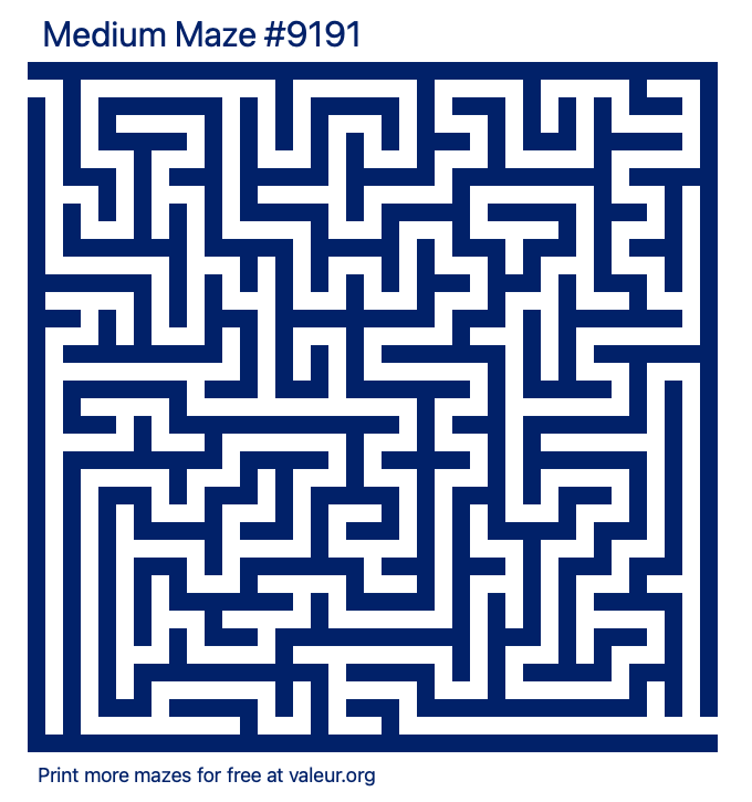 Free Printable Medium Maze number 9191