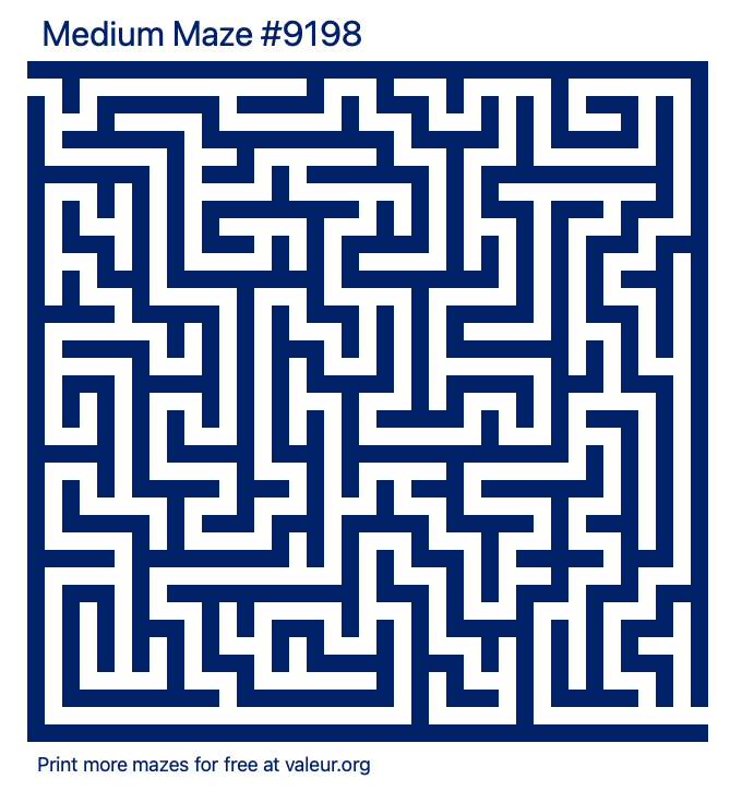 Free Printable Medium Maze number 9198