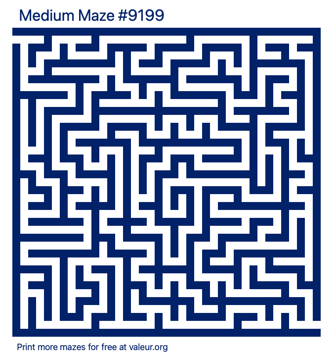 Free Printable Medium Maze number 9199
