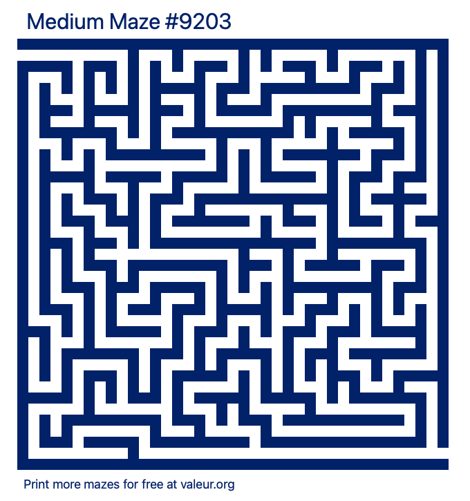 Free Printable Medium Maze number 9203