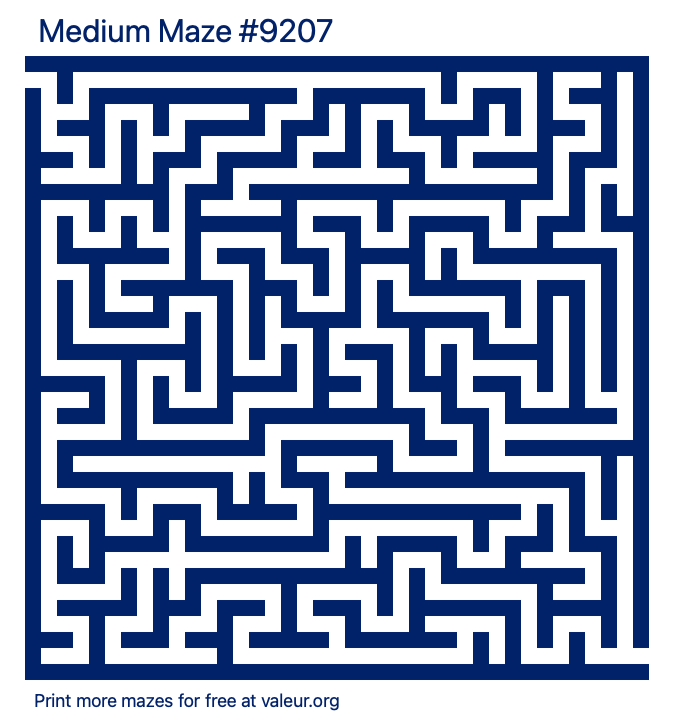 Free Printable Medium Maze number 9207