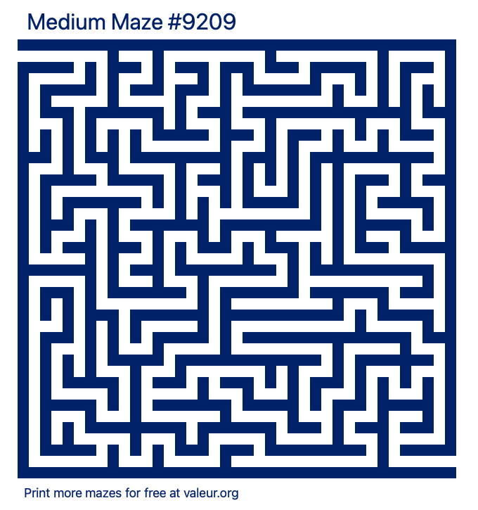 Free Printable Medium Maze number 9209