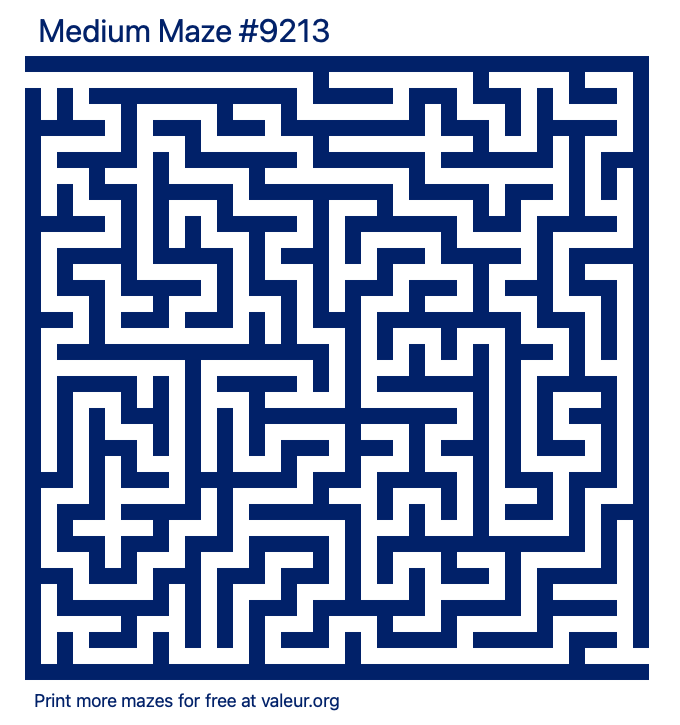 Free Printable Medium Maze number 9213