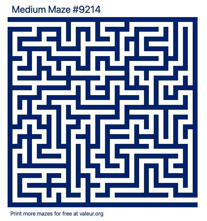 Free Printable Medium Maze number 9214