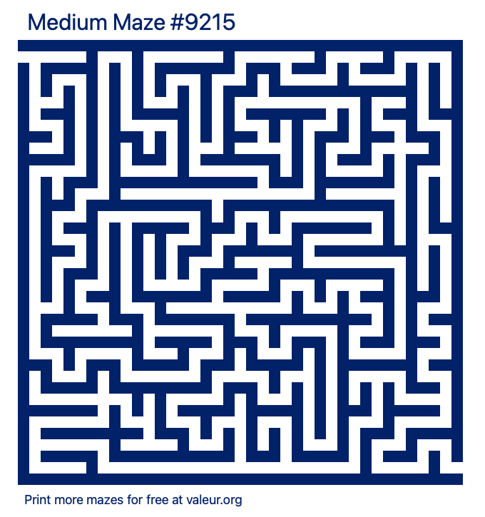 Free Printable Medium Maze number 9215