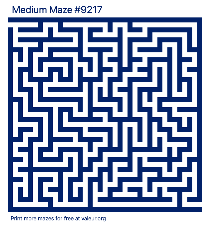 Free Printable Medium Maze number 9217