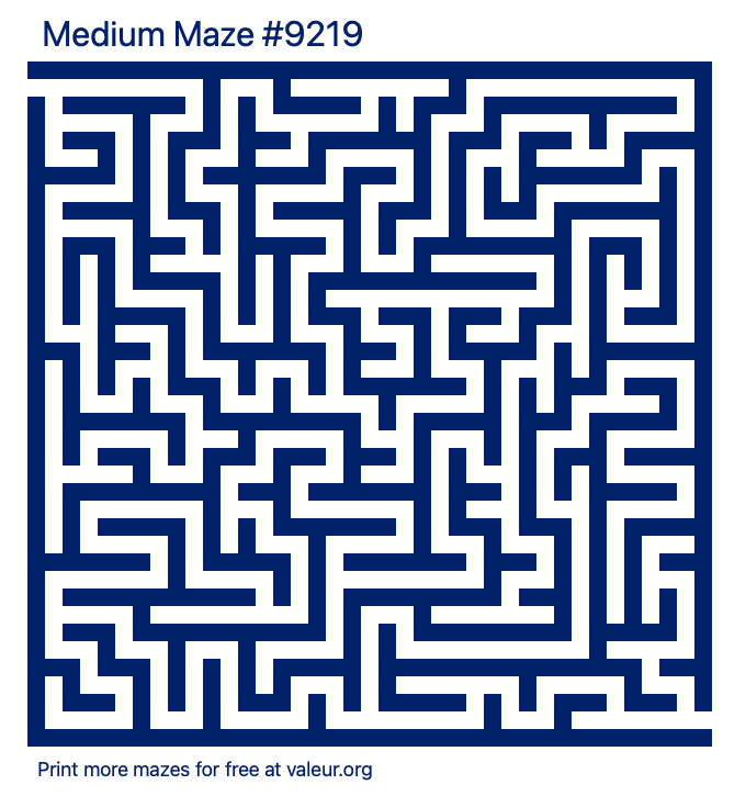 Free Printable Medium Maze number 9219